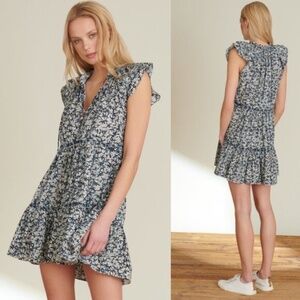 Veronica Beard Zee Batik Print Tiered Mini Dress - size 0